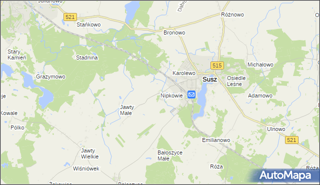 mapa Nipkowie, Nipkowie na mapie Targeo
