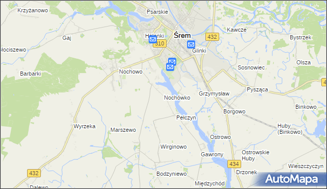 mapa Nochówko, Nochówko na mapie Targeo