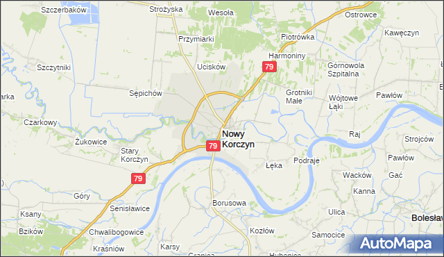 mapa Nowy Korczyn, Nowy Korczyn na mapie Targeo