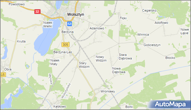 mapa Nowy Widzim, Nowy Widzim na mapie Targeo