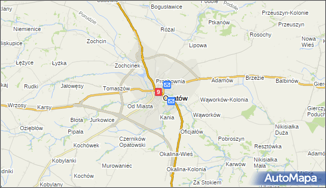mapa Opatów, Opatów na mapie Targeo