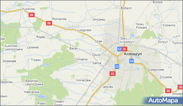 mapa Osusz, Osusz na mapie Targeo