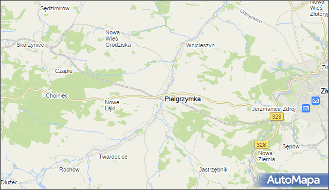 mapa Pielgrzymka powiat złotoryjski, Pielgrzymka powiat złotoryjski na mapie Targeo