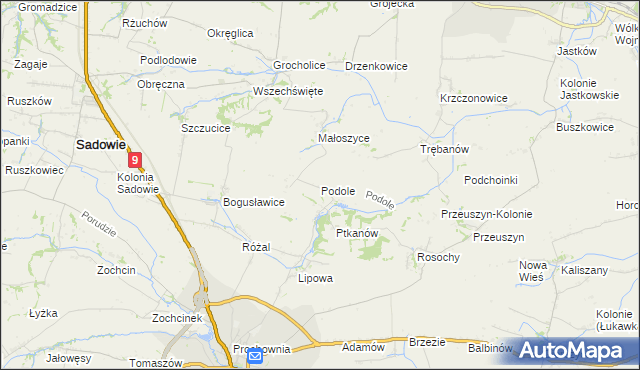 mapa Podole gmina Opatów, Podole gmina Opatów na mapie Targeo