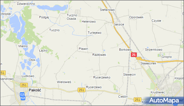 mapa Radłówek, Radłówek na mapie Targeo