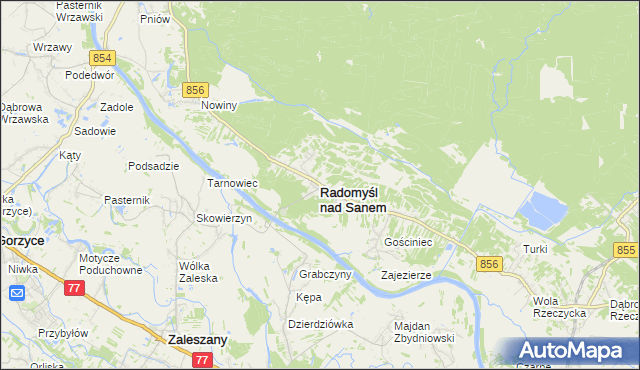 mapa Radomyśl nad Sanem, Radomyśl nad Sanem na mapie Targeo