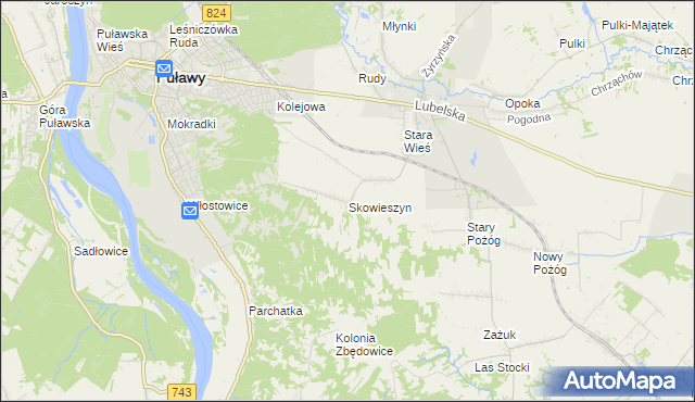 mapa Skowieszyn, Skowieszyn na mapie Targeo