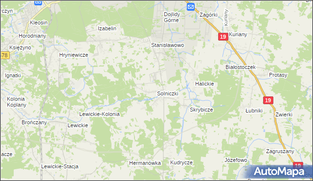 mapa Solniczki, Solniczki na mapie Targeo