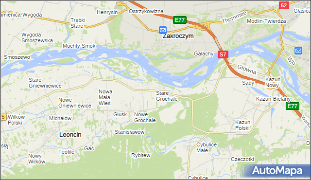 mapa Stare Grochale, Stare Grochale na mapie Targeo