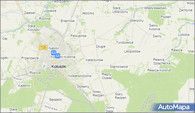 mapa Stefanów gmina Koluszki, Stefanów gmina Koluszki na mapie Targeo