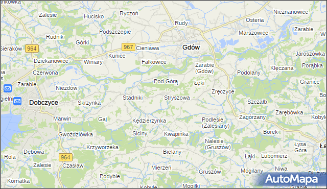 mapa Stryszowa, Stryszowa na mapie Targeo