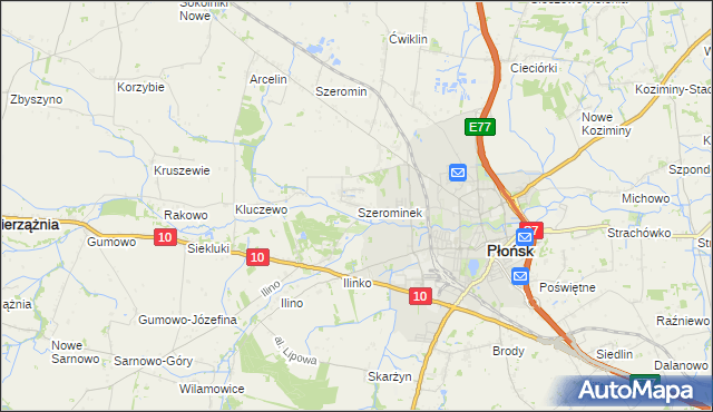 mapa Szerominek, Szerominek na mapie Targeo