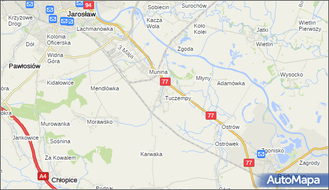 mapa Tuczempy, Tuczempy na mapie Targeo