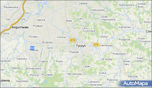 mapa Tyczyn powiat rzeszowski, Tyczyn powiat rzeszowski na mapie Targeo