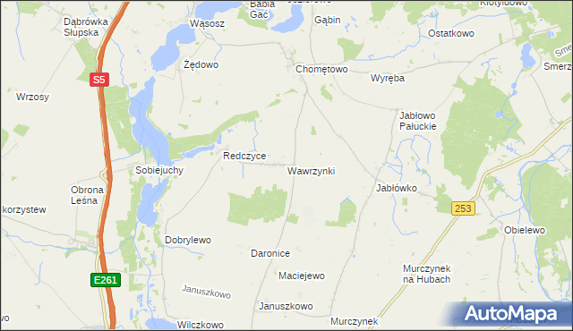 mapa Wawrzynki, Wawrzynki na mapie Targeo