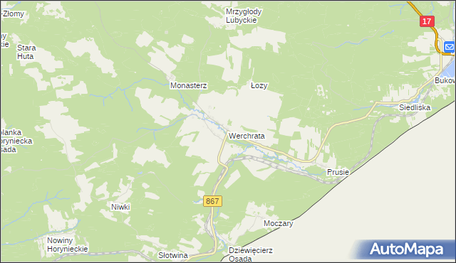 mapa Werchrata, Werchrata na mapie Targeo
