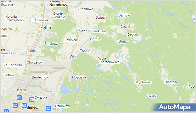 mapa Wola Chorzelowska, Wola Chorzelowska na mapie Targeo