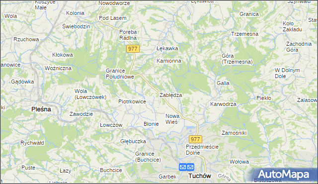 mapa Zabłędza, Zabłędza na mapie Targeo