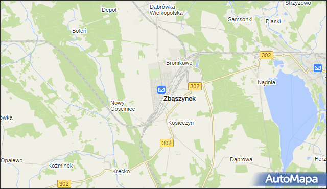 mapa Zbąszynek, Zbąszynek na mapie Targeo
