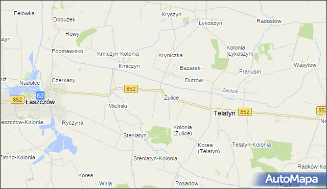 mapa Żulice, Żulice na mapie Targeo