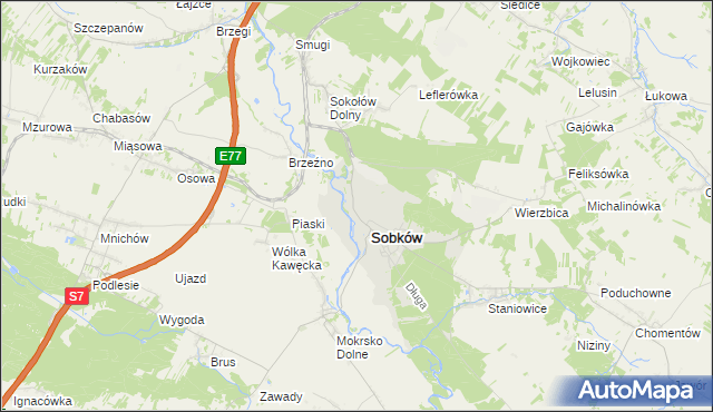 mapa Sobków-Nida, Sobków-Nida na mapie Targeo