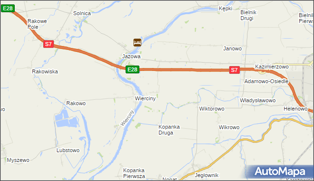 mapa Adamowo gmina Elbląg, Adamowo gmina Elbląg na mapie Targeo