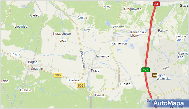 mapa Babienica, Babienica na mapie Targeo