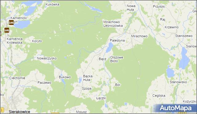 mapa Bącz, Bącz na mapie Targeo