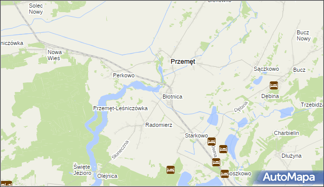 mapa Błotnica gmina Przemęt, Błotnica gmina Przemęt na mapie Targeo