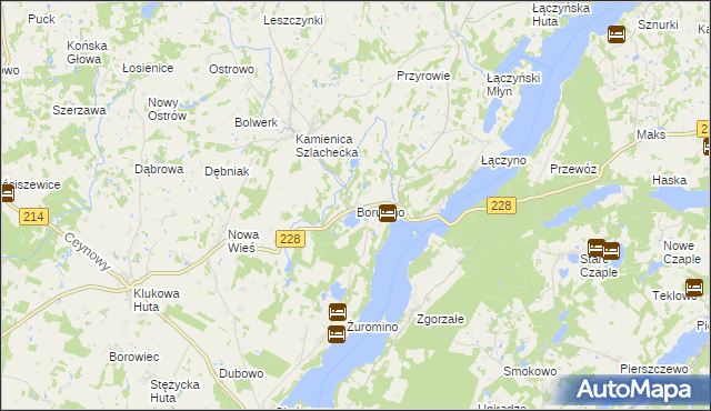 mapa Borucino gmina Stężyca, Borucino gmina Stężyca na mapie Targeo