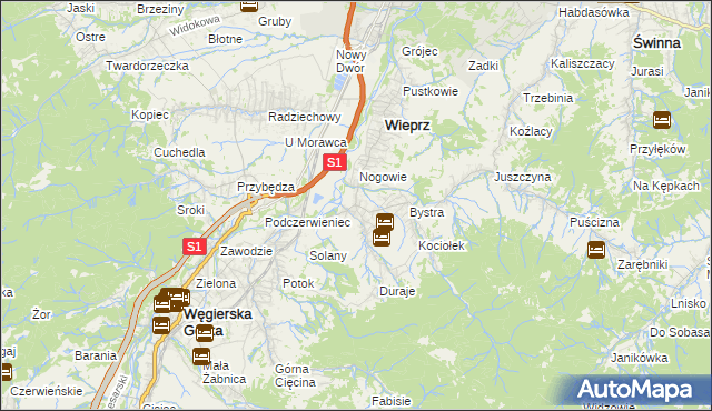 mapa Brzuśnik, Brzuśnik na mapie Targeo