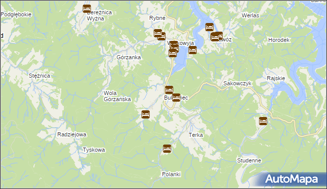 mapa Bukowiec gmina Solina, Bukowiec gmina Solina na mapie Targeo