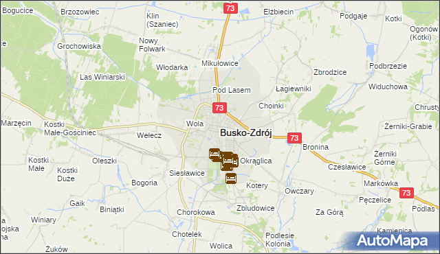 mapa Busko-Zdrój, Busko-Zdrój na mapie Targeo