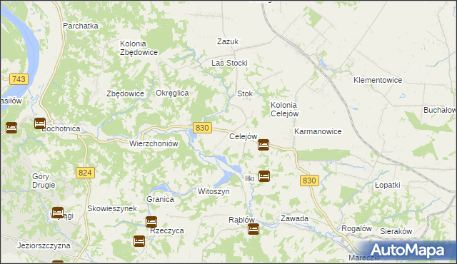 mapa Celejów gmina Wąwolnica, Celejów gmina Wąwolnica na mapie Targeo