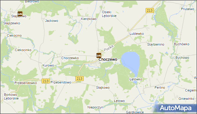 mapa Choczewo, Choczewo na mapie Targeo