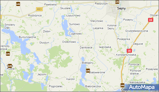 mapa Daniłowce, Daniłowce na mapie Targeo