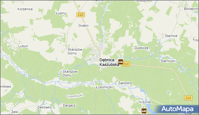 mapa Dębnica Kaszubska, Dębnica Kaszubska na mapie Targeo