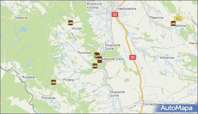 mapa Długopole-Zdrój, Długopole-Zdrój na mapie Targeo