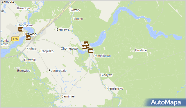 mapa Dominikowo, Dominikowo na mapie Targeo