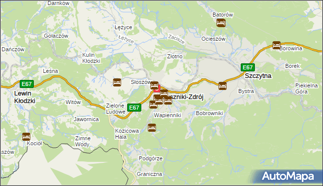 mapa Duszniki-Zdrój, Duszniki-Zdrój na mapie Targeo