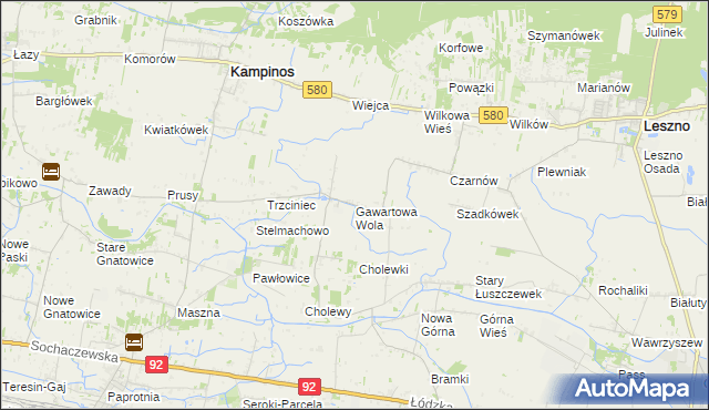 mapa Gawartowa Wola, Gawartowa Wola na mapie Targeo