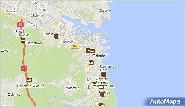 mapa Gdyni, Gdynia na mapie Targeo