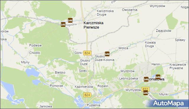 mapa Głusko Duże-Kolonia, Głusko Duże-Kolonia na mapie Targeo
