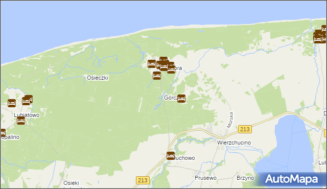 mapa Górczyn gmina Krokowa, Górczyn gmina Krokowa na mapie Targeo