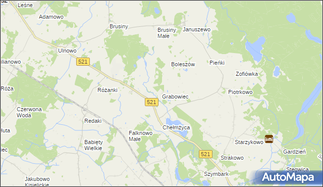 mapa Grabowiec gmina Susz, Grabowiec gmina Susz na mapie Targeo