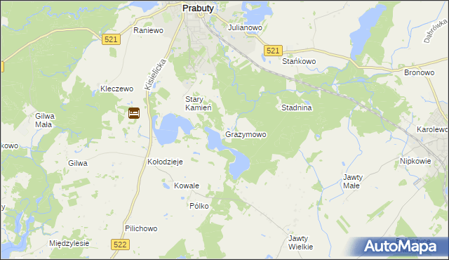 mapa Grazymowo, Grazymowo na mapie Targeo