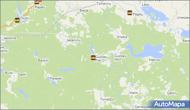 mapa Guzowy Piec, Guzowy Piec na mapie Targeo