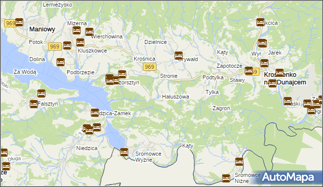 mapa Hałuszowa, Hałuszowa na mapie Targeo