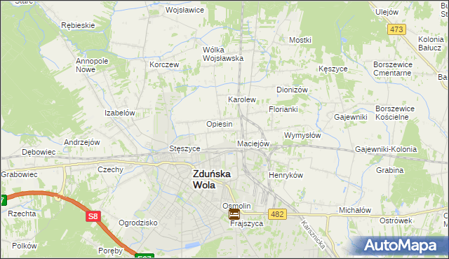 mapa Janiszewice, Janiszewice na mapie Targeo