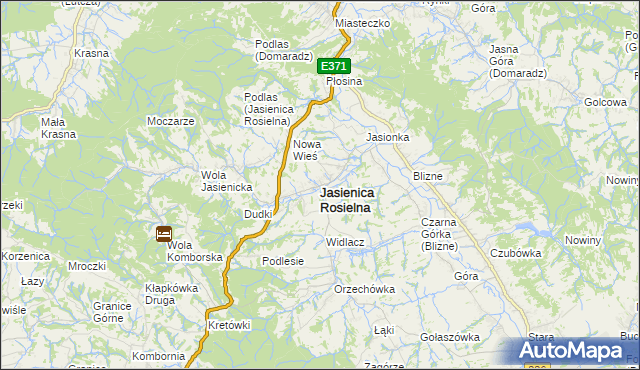 mapa Jasienica Rosielna, Jasienica Rosielna na mapie Targeo